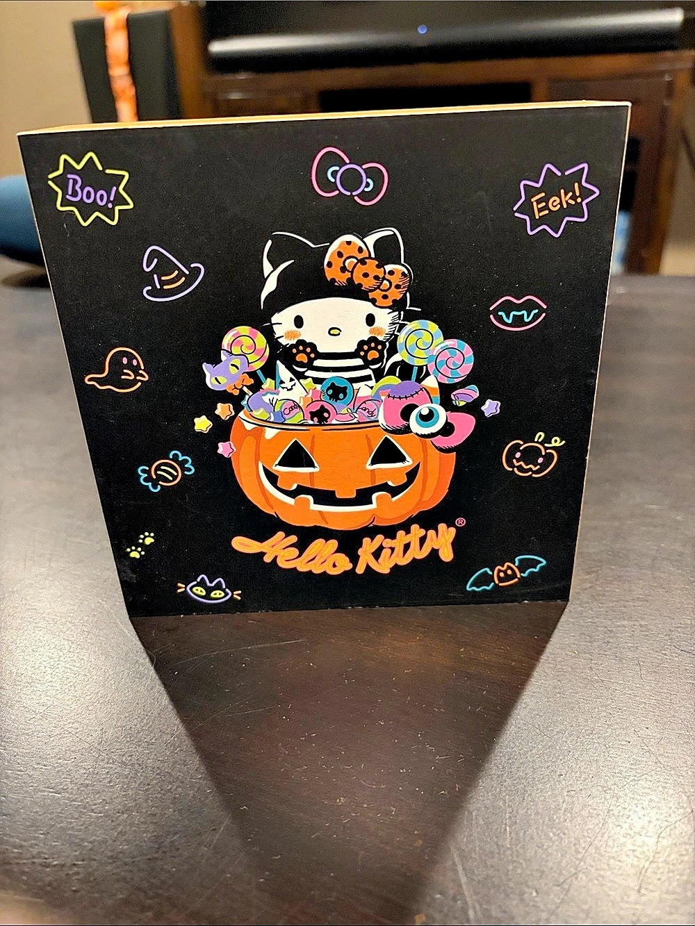 Hello Kitty Halloween Decor Shadow Box in Orange & Black